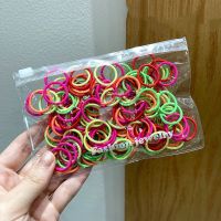 ∈∋ New Fashion Muticolor Baby Rubber Bands Girls Mini Hair Ropes Children Hair Ties Ponytail Hair Holder Thin Elastic Rubber Bands