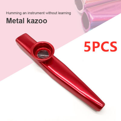 5ชิ้นอลูมิเนียม Kazoo ปากขลุ่ยหีบเพลงปากเริ่มต้นมินิเครื่องดนตรีเพลงเด็กผู้ใหญ่ดนตรีของเล่นของขวัญ