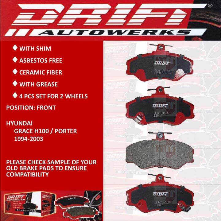 DRIFT AUTOWERKS Brake Pads for HYUNDAI GRACE H100 / PORTER 19942003