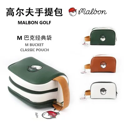 MALBON ของแท้มาลบองเทรนด์กระเป๋าใส่ลูกบอลกอล์ฟกระเป๋าถือสำหรับทุกเพศกอล์ฟกระเป๋าถือกระเป๋าถือกลางแจ้ง