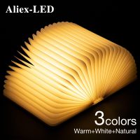 LED Wooden Book Lamp Children Reading light USB Bedside Table Lamp 3 Color Bedroom Art Decor Night Light for Kids Birthday Gift Night Lights