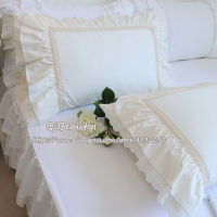 New Style Princess * Beige White Pure Cotton Bedding Article Pure Cotton Pillow Cover Embroidery Ruffle Pillow Case SOFT