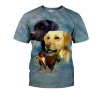 T SHIRT -  （ALL IN STOCK）  3dt shirt mens short sleeved 3d printed t-shirt Labrador hound  trend loose size fast drying popular   (FREE NICK NAME LOGO)