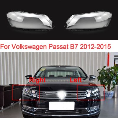 ฝาครอบไฟหน้ารถแบบใสโคมไฟเลนส์สำหรับ Volkswagen Passat B7 2012 2013 2014 2015กรอบไฟหน้าแบบโปร่งใสอุปกรณ์เสริมรถยนต์