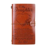 Vintage Engraved Faux Leather Business Journal Notebook Diary to My Dad Mom Travel Notepad Gift To Daughter Gift