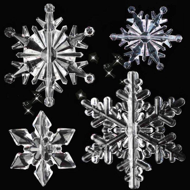 10pcs-christmas-ornaments-crystal-acrylic-transparent-snowflake-pendant-christmas-tree-hanging-decor-new-year-xmas-party-supply