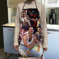 Freddie Mercury Apron Dinner ทำอาหารผ้ากันเปื้อนสำหรับผู้ใหญ่อุปกรณ์เบเกอรี่ผ้ากันน้ำพิมพ์ทำความสะอาดเครื่องมือ 1014