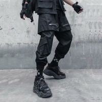 HOUZHOU Black Goth Punk Pants Men Joggers Punk Rave Gothic Trousers Male Techwear Autumn Japanese Streetwear Hip Hop Spliced