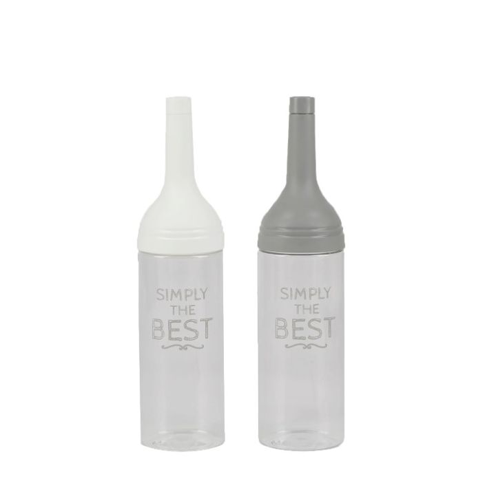 กระบอกใส่น้ำ-ขวดน้ำดื่มพลาสติก-ขวดน้ำรูปทรงขวดไวน์-drinking-bottle-850ml-แพ็ค2ขวด-สำหรับใส่น้ำเปล่า-น้ำผลไม้-วางนอนได้น้ำไม่หก-beautiez