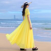 ۩✑ Summer Women Maxi Dress Solid Long Dress Women Beach Sundresses Casual Elegant V Neck Short Sleeve Dress Vestidos Female V69