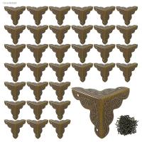 ✈✼ 12Pcs Metal Box Corner Protector Triangle Antique Bronze Decorative Box Edge Safety Guard with Screws for Furniture Jewelry Box