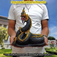 พญานาคราช ตระกูลสีดำ 25ซม.นาคาภิเษกที่วัดป่าศรีสุทโธคําชะโนด สามารถวางอ่างบัวได้ วางบนหิ้งบูชาก็เป็นสิริมงคลมาก