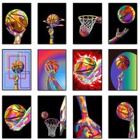 2023 ❅✓✔ Color Graffiti Basketball Art Abstract Aesthetic Posters Canvas Painting Prints Wall Art Picture for Boys Room Home Decoration