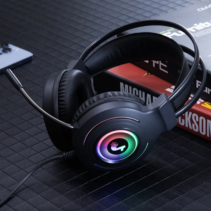Limited Time OfferQMEOW Tiktok LED Gaming Headphone HiFi 4D Stereo Headset with Microphone For