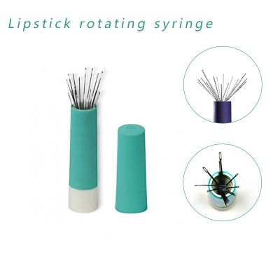 【JH】 1pc flower syringe lipstick type rotatable needle storage snap-in candy sewing tools accessories