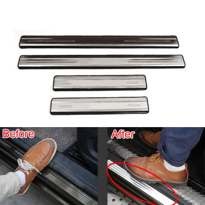 4 pcsset Stainless Steel Car Door Sill Guard Scuff Plate Cover Trim For Tiguan 2010 2011 2012-2015 Car Styling Auto Accessories