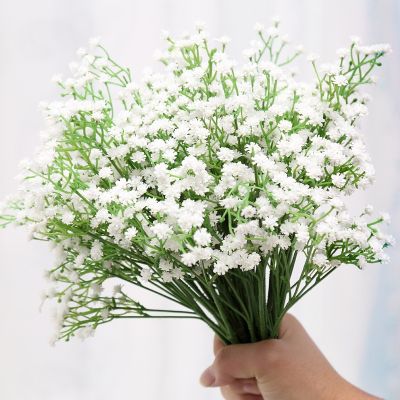 [AYIQ Flower Shop] 1 5ชิ้นสี Gypsophila ดอกไม้ประดิษฐ์90หัวทารกลมหายใจ Diy ช่อดอกไม้จัดงานแต่งงานตกแต่งบ้าน