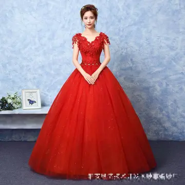 simple net red gown