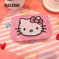 Maxzone Kawaii กล่องหนัง ลาย Hello Kitty น่ารัก 7 นิ้ว สําหรับใส่เครื่องประดับ ต่างหู สร้อยคอTH