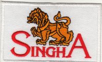 iron on patch Embroidery Singha Company Lion 9x5.5 cm บริษัท สิงห์ ตัวรีด เย็บติดผ้าประเทศไทย โลโก้ปัก มีกาวสำหรับรีด ตกแต่งเสื้อผ้า