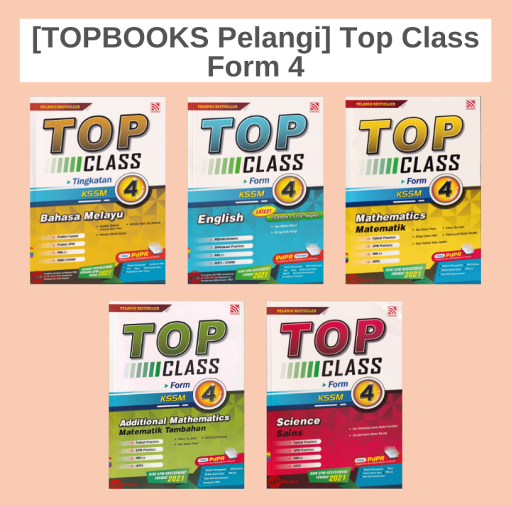 [TOPBOOKS Pelangi] Top Class Form 4 KSSM Dwibahasa (2021) | Lazada