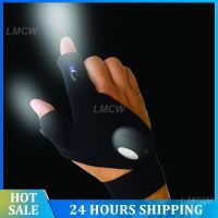 Night Fishing Gloves With Flashlight Tools Outdoor Cycling Practical Durable Fingerless