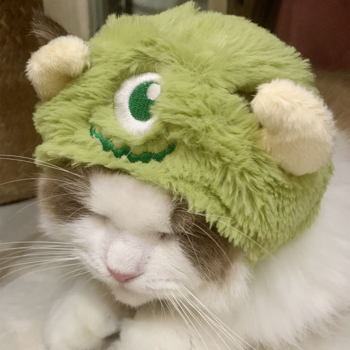 หมวกแมว-สีเขียว-aliens-สีชมพู-lotso-bear-สีฟ้า-sully-สีเขียว-mike-หมวกสุนัข-ลายการ์ตูน-นุ่มนิ่ม-แฟชั่นสัตว์เลี้ยง