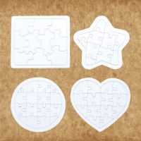 Puzzle Puzzles Blank Jigsaw Pieces White Painting Kids Drawing Home Diy Heart Sublimation Draw Family Shaped Stay Write Toys