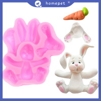 ? Homepet แม่พิมพ์ซิลิโคนกระต่ายอีสเตอร์กระต่ายอีส3D แม่พิมพ์เค้กฟองดองเครื่องมือคัพเค้กในครัว