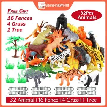 28 Pieces Safari Animals Figures Toys, Vinyl Realistic Jumbo Wild