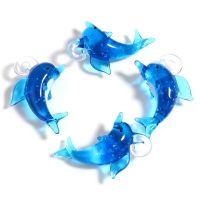 Fashion Lampwork Glass Ocean Jewelry Beads Dolphin Animal Blue Loose Beads DIY Making Bracelets Jewelry About 4mm x 2.8mm 2PCs Beads