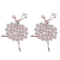 2X Ballet Angel Girl Cubic Rhinestone Decoration Brooch Pin for Sweater Coat