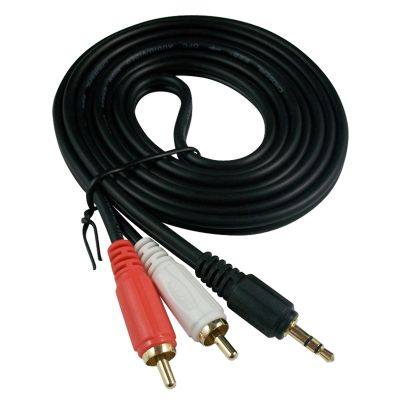 Chaunceybi 3.5mm Male Jack To 2 Extend Cable for TV AUX Sound Laptop Computer Music Audio Cords