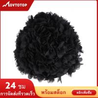 MOVTOTOP ดอกไม้ 3D กลีบรูปหมวกว่ายน้ำแฟชั่นหมวกว่ายน้ำผู้ใหญ่หมวกอาบน้ำสีดำ