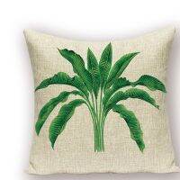 Botany Cushion Cover Tropical Plants Coconut Tree Plain Weave Pillow Bushing Decorate Automobile Bedroom Sofa Cushion Cover