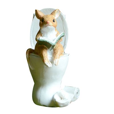 Everyday Collection Miniature Animal Figurines Animal on Toilet Desktop Decoration Funny Gifts