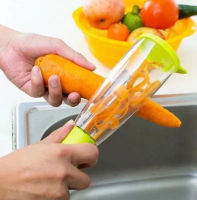 กล่องเก็บของอเนกประสงค์ Peeler มีด Peeler พร้อมถังขยะ Slicer Shredder สแตนเลสผักครัวเครื่องมือ Gadgets