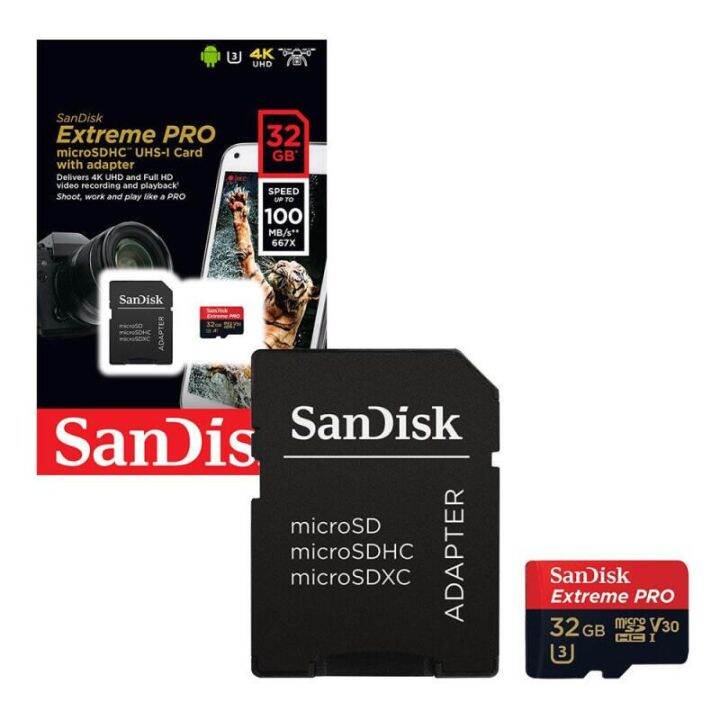 โปรเดือนนี้-extreme-pro-32gb-microsdhc-u3-v30-r100-w90-sdsdxcg-032g-gn6ma-ประกันศูนย์-ราคาถูก