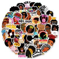 10/30/50PCS Pop Black Skin Girl Melanin Stickers DIY Phone Laptop Luggage Skateboard Graffiti Decals Fun for Kid Toys Stickers