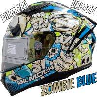 BILMOLA VELOCE Zombie Blue [ เต็มใบ ] [ แว่นชั้นเดียว ] [ นวมถอดซักได้ ] [ มีช่องเว้า ] [ กิ๊ฟล็อค ]