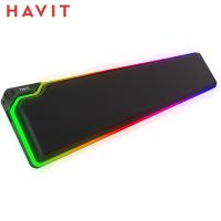 Havit ที่วางข้อมือคีย์บอร์ดที่วางพักแผ่นติดฝามือที่วางข้อมือ RGB โฟมจำรูปตามหลักสรีรศาสตร์สำหรับพิมพ์คีย์บอร์ดเกมแล็ปท็อปสำนักงาน Qingyuanshangmao