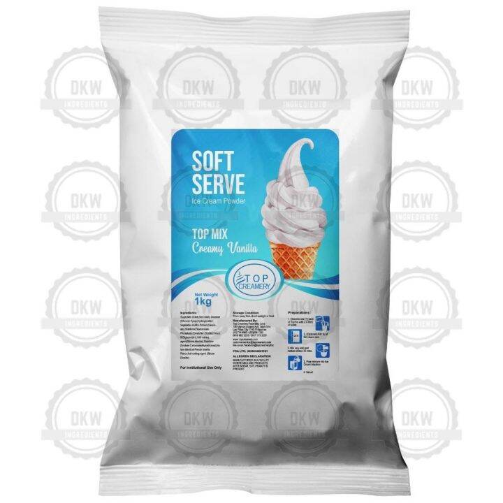 Top Creamery Soft Serve Ice Cream Premix Powders 1kg (Creamy Vanilla