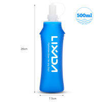 Lixada 12 Pcs 500mml กีฬากลางแจ้งแคมป์ปิ้งกีฬาวิ่งจักรยานขวดน้ำอ่อนพับ TPU Soft Flask Water Bag