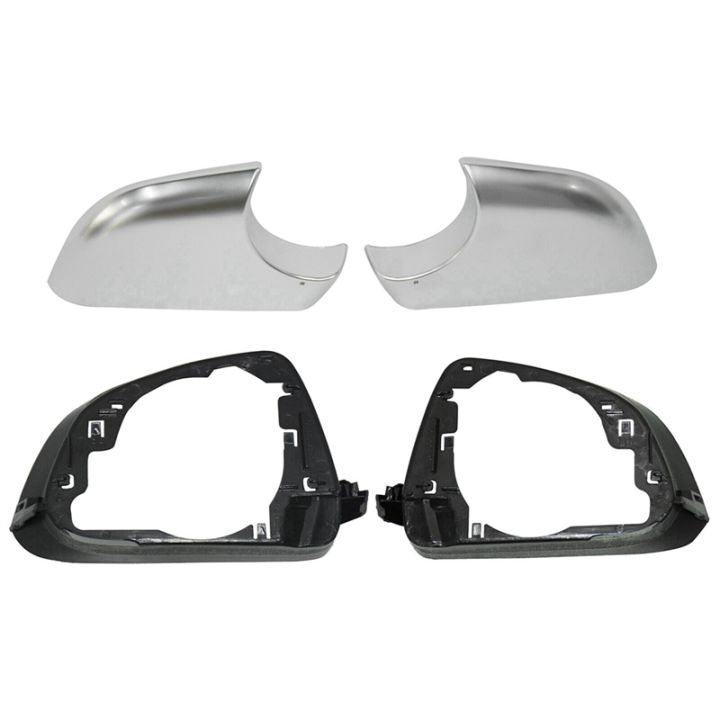 2PCS Car Side Wing Rearview Mirror Cover Lower Chrome Frame Black Replacement Parts for Tesla Model 3 2017-2022