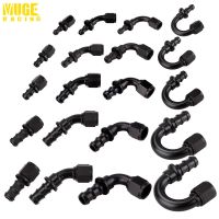 0/45/90/180 Degree AN4/AN6/AN8/AN10/AN12 Straight Female Swivel to Push Lock Barb Hose End Fitting Oil Fuel Hose End Adaptor Kit