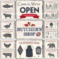 Lupeishop Fresh Farm Decor ป้ายดีบุกผับแผ่นรายละเอียดเนื้อสัตว์โลหะหัตถกรรมภาพวาด Plaques Art ตกแต่ง Butcher Shop Vintage ป้ายโลหะสำหรับตกแต่งผนัง