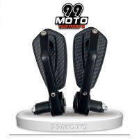 99MOTO กระจกปลายแฮนด์พลาสติก-ขาBSC - สีเคฟล่า/1คู่