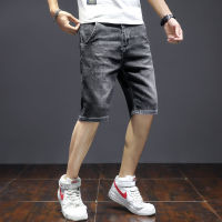 Factory Outlet Spot Denim Shorts MenS Summer Pants Loose Trend Large Size Elasticity 5 Points Casual