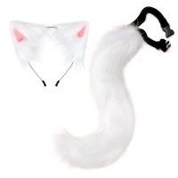 ❖◊ JK Beast Ear Ear Tail Set Halloween Party น่ารัก Fox Tail Plush Cable Beast Hoop Hoop Cos Cos