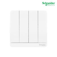 Schneider Electric : สวิตช์ไฟทางเดียว 4 ช่อง, One Way Switch 16AX, 250V สีขาว รุ่น AvatarOn E : E8334L1_WE_G5 สั่งซื้อได้ที่ร้าน PlugOn